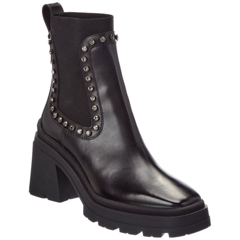 Jimmy Choo Veronique 80 Leather Boot, Black
